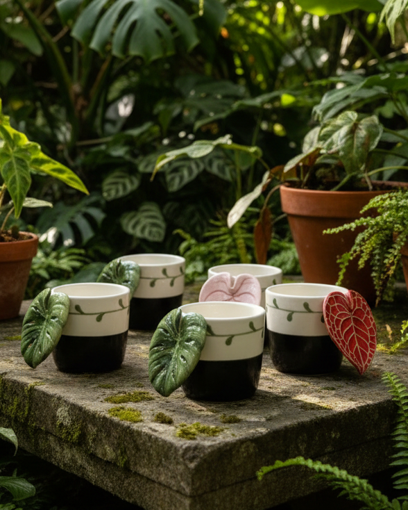 Tropical Leaf Ceramic Mugs Outdoor Lifestyle
