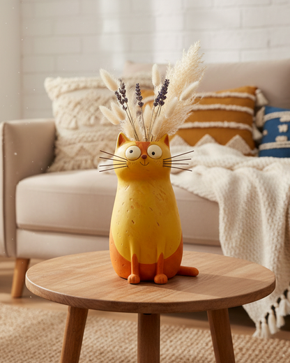 Yellow Cat Vase Lifestyle
